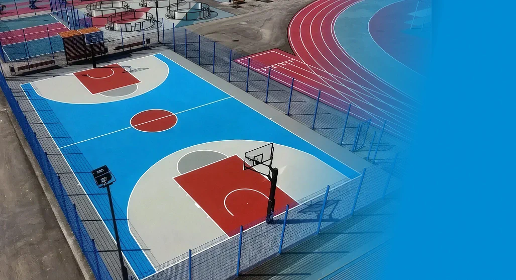 Баскетбольные площадки спортивной школы МЧС с EPDM-покрытием