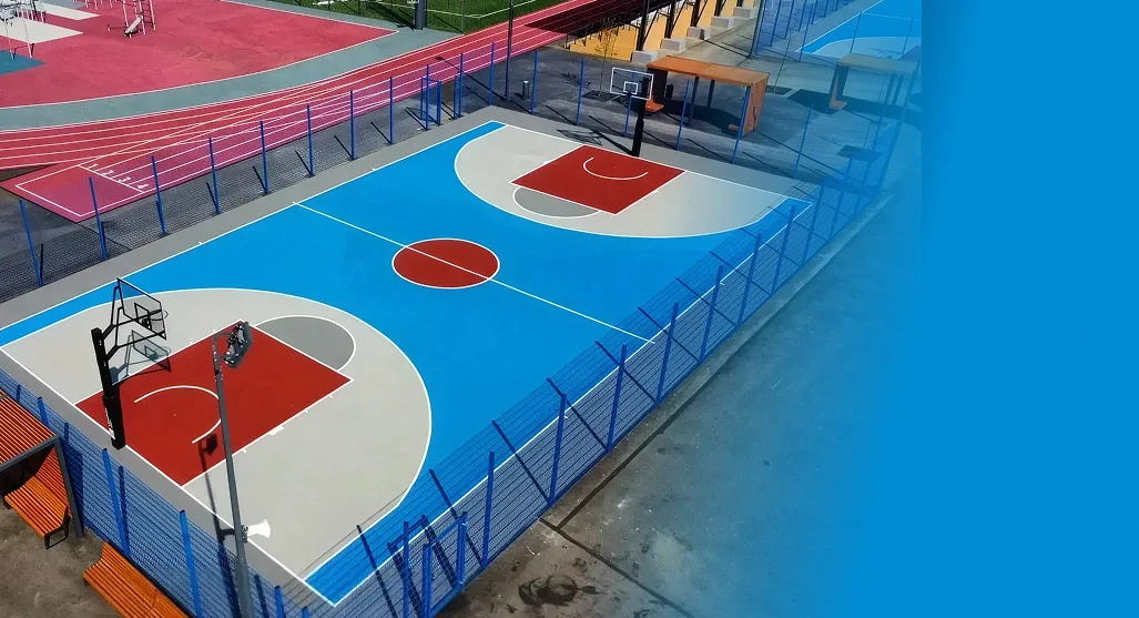 Баскетбольные площадки спортивной школы МЧС с EPDM-покрытием